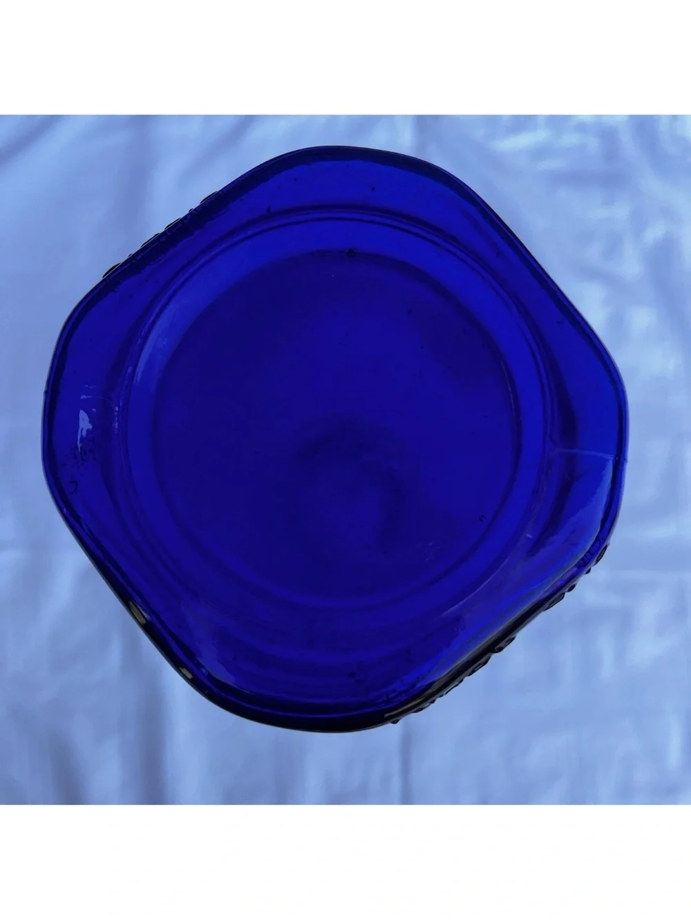 Vintage 1970s Brookfield Baby Face Milk Bottle Cobalt Blue Glass Vase